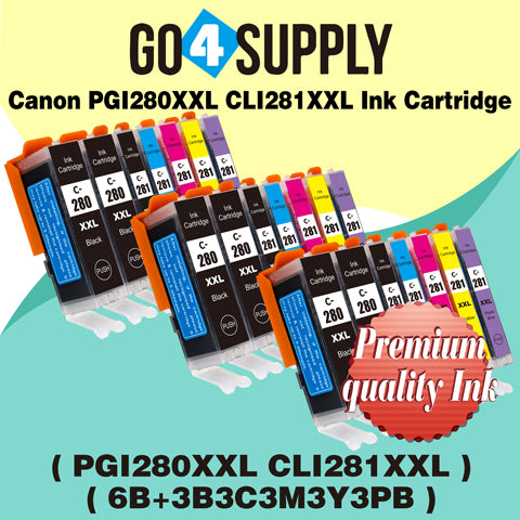 Compatible Included Photo Blue Set Canon PGI280 PGI280XXL PGI-280XXL CLI281 CLI281XXL CLI-281XXL Ink Cartridge PGI280XL PGI-280XL CLI281XL CLI-281XL Used for PIXMA TS8120/TS8220/TS8320/TS9120 Printers