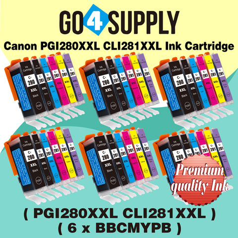 Compatible Included Photo Blue Set Canon PGI280 PGI280XXL PGI-280XXL CLI281 CLI281XXL CLI-281XXL Ink Cartridge PGI280XL PGI-280XL CLI281XL CLI-281XL Used for PIXMA TS8120/TS8220/TS8320/TS9120 Printers