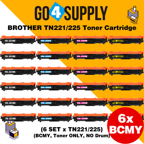 Compatible Set Combo Brother TN221 TN225 TN-221 TN-225 Toner Unit Used for Brother HL-3140CW/ HL-3142CW/ HL-3150CDW/ HL-3152CDW/ HL-3170CDW/ HL-3172CDW/ MFC-9130CW/ MFC-9140CDN/ MFC-9330CDW/ MFC-9340CDW; DCP-9020CDW Printer