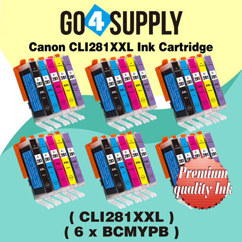 Compatible (WITHOUT Large Black) Included Photo Blue 5-Color Combo (BCMY+PB) Canon CLI281 CLI281XXL CLI-281XXL Ink Cartridge CLI281XL CLI-281XL Used for PIXMA TS8120/TS8220/TS8320/TS9120 Printers