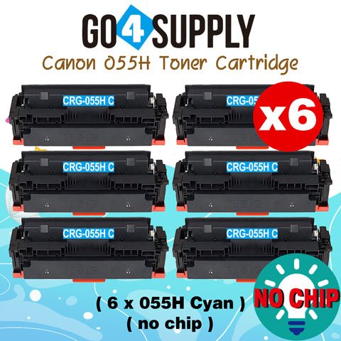 Compatible CANON (High-Yield Page) Cyan CRG055H (NO CHIP) CRG-055H Toner Cartridge Used for Canon i-SENSYS MF741Cdw; i-SENSYS MF745Cdw;  i-SENSYS MG743Cx