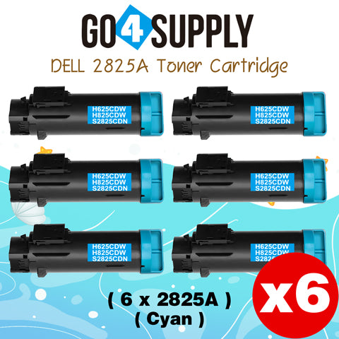Compatible (2,500 Yield) Dell 2825 593-BBOX P3HJK Cyan Toner Cartridge Replacement for H825cdw H625cdw S2825cdn Printer