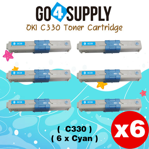 Compatible Oki Type C17 C330 (Cyan) Toner Cartridge to use for C330DN C530DN MC361 MC362W MC561 MC562W MFP MC352DN Printers