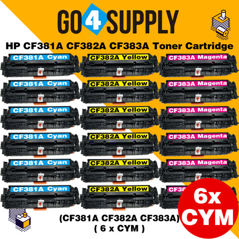Compatible 3-Color Combo HP CF381A CF382A CF383A Toner Cartridge Used for HP Color laserJet Pro M476dn MFP/M476dw MFP/M476dnw MFP Printer