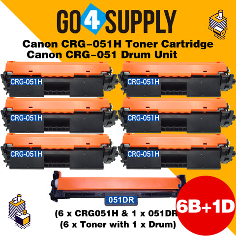 Compatible (Toner + Drum) Canon CRG051H CRG-051H Cartridge 051H Black Toner Cartridge (2168C001) with Drum Unit (2170C001) Used for Canon ImageCLASS LBP162dw MF264dw MF267dw MF269dw Printer