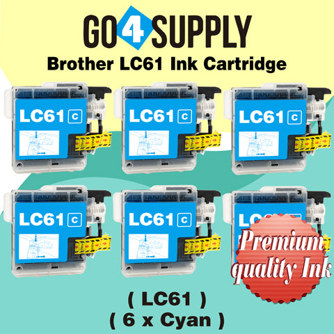 Compatible Cyan Brother 61xl LC61 LC61XL Ink Cartridge Used for DCP-145C/163C/165C/185C/195C/197C/365CN/375CW/385C/395CN/585CW/6690CN/6690CW; DCP-J125/J140W/J315W/J515W/J715W Printer