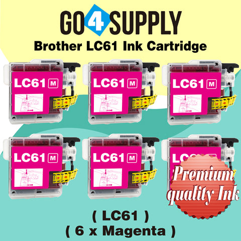 Compatible Magenta Brother 61xl LC61 LC61XL Ink Cartridge Used for MFC-250C/255CW/257CW/290C/295CN/490CW/495CW/615W/790CW/795CW/990CW/5490CN/5490CW/5890CN/5895CW/6490CW/6890CDW,MFC-J220/J265w/J270w/J410/J410w/J415W/J615W/J630W Printer
