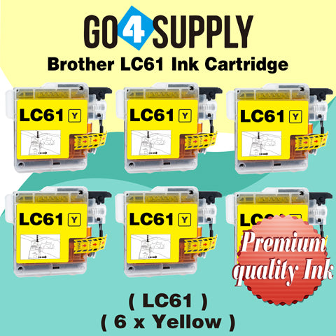 Compatible Yellow Brother 61xl LC61 LC61XL Ink Cartridge Used for DCP-145C/163C/165C/185C/195C/197C/365CN/375CW/385C/395CN/585CW/6690CN/6690CW; DCP-J125/J140W/J315W/J515W/J715W Printer