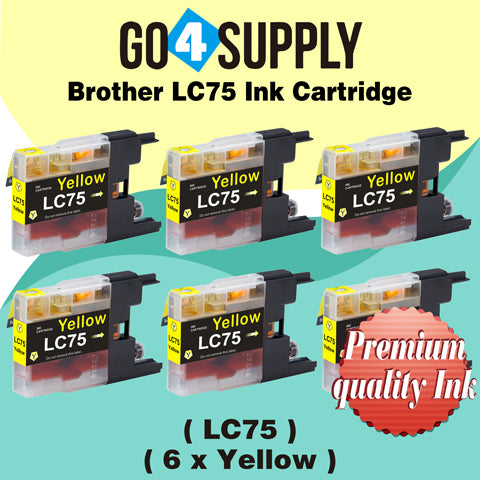 Compatible Yellow Brother 75xl LC75 LC75XL Ink Cartridge Used for MFC-J432W/J430W/J6910DW/J6710DW/J5910DW/J6510DW/J435W/J835DW/J280W/J425W; DCP-J525N/J540N/J740N/J925N/J525W/J725DW/J925DW/J940N-B/J940N-W Printer