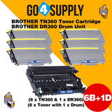 Compatible Kits Combo Brother TN360 TN-360 Toner Unit with DR360 DR-360 Drum Unit Used for Brother HL-2140/ 2150N/ 2170W; MFC-7440N/ 7840W Printer