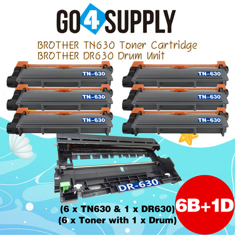 Compatible Combo Set (Drum + Toner) TN630 TN-630 Toner Cartridge with DR630 DR-630 Drum Unit Used for Brother HL-L2300D/L2365DW/L2340DW/L2320D/L2360DW; MFCL2700D/L2700DW/L2720DW/L2740DW Printer