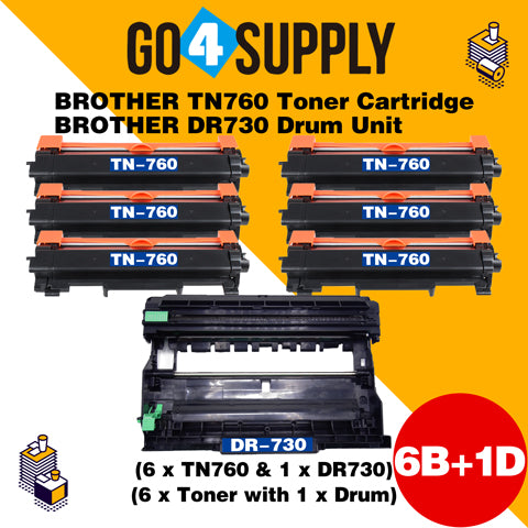 Compatible kits Combo Brother TN760 TN-760 Toner Unit with DR730 DR-730 Drum Unit Used for Brother DCP-L2550DW, HL-L2350DW, HL-L2370DW, HL-L2370DW XL, HL-L2390DW, HL-L2395DW, MFC-L2710DW, MFC-L2750DW, MFC-L2750DW XL Printer