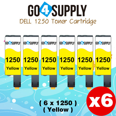 Compatible Yellow Dell 1250/WM2JC Toner Cartridge Replacement for Dell 331-0779 Used for 1250c 1350cnw 1355cn 1355cnw C1760nw C1765nf Printer