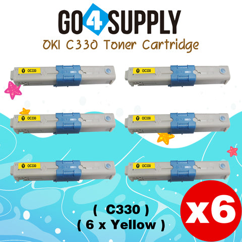 Compatible Oki Type C17 Yellow C330 Toner Cartridge to use for C330DN C530DN MC361 MC362W MC561 MC562W MFP MC352DN Printers