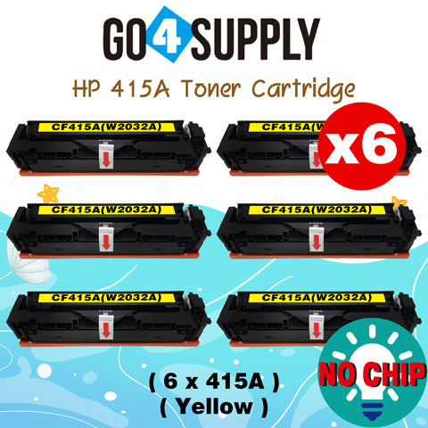 Compatible HP Yellow W2032A CF415A (NO CHIP) Toner Cartridge Used for Color LaserJet Pro M454dn/M454dw; MFP M479dw/M479fdn/M479fdw/M454nw; Enterprise M455dn/MFP M480f; Color LaserJet Managed E45028