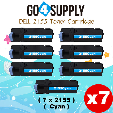 Compatible Dell 2155 Cyan Toner Cartridge Replacement for 2150cn 2150cdn 2155cn 2155cdn Printer