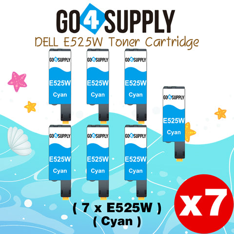 Compatible Dell 593-BBJU Cyan E525W E525 525w to use with E525w Wireless Color Printers