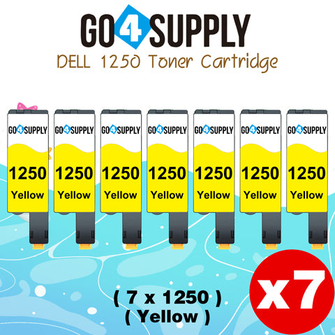 Compatible Yellow Dell 1250/WM2JC Toner Cartridge Replacement for Dell 331-0779 Used for 1250c 1350cnw 1355cn 1355cnw C1760nw C1765nf Printer