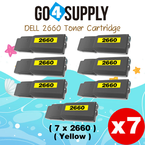 Compatible Dell 2660 Yellow 593-BBBR 2K1VC Toner Cartridge Replacement for C2660dn C2665dnf Printer
