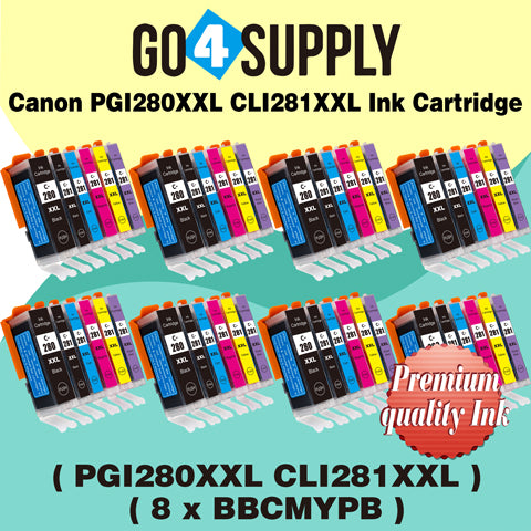 Compatible Included Photo Blue Set Canon PGI280 PGI280XXL PGI-280XXL CLI281 CLI281XXL CLI-281XXL Ink Cartridge PGI280XL PGI-280XL CLI281XL CLI-281XL Used for PIXMA TS8120/TS8220/TS8320/TS9120 Printers