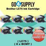 Compatible Set Combo Brother 75xl LC75 LC75XL Ink Cartridge Used for MFC-J432W/J430W/J6910DW/J6710DW/J5910DW/J6510DW/J435W/J835DW/J280W/J425W; DCP-J525N/J540N/J740N/J925N/J525W/J725DW/J925DW/J940N-B/J940N-W Printer