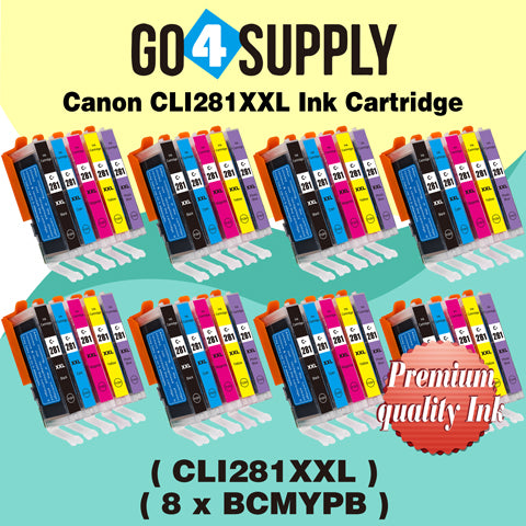 Compatible (WITHOUT Large Black) Included Photo Blue 5-Color Combo (BCMY+PB) Canon CLI281 CLI281XXL CLI-281XXL Ink Cartridge CLI281XL CLI-281XL Used for PIXMA TS8120/TS8220/TS8320/TS9120 Printers