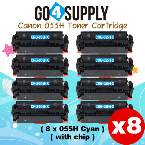 Compatible CANON (High-Yield Page) Cyan CRG055H (WITH CHIP) CRG-055H Toner Cartridge Used for Canon i-SENSYS MF741Cdw; i-SENSYS MF745Cdw;  i-SENSYS MG743Cx