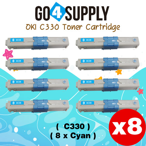Compatible Oki Type C17 C330 (Cyan) Toner Cartridge to use for C330DN C530DN MC361 MC362W MC561 MC562W MFP MC352DN Printers