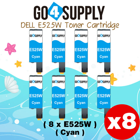 Compatible Dell 593-BBJU Cyan E525W E525 525w to use with E525w Wireless Color Printers