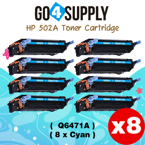Compatible HP Cyan Q6471A 502A Q6470A Toner Cartridge to use for HP Color Laserjet CP3505 3505n 3505dn 3600 3600n 3600dtn 3800 Printers