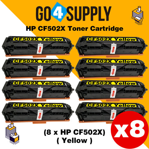 Compatible Yellow HP 502x CF500x 202x Toner Cartridge Used for HP Color LaserJet Pro M254/M254dw/254nw; MFP M281cdw/281fdn/281fdw/280/280nw Printer