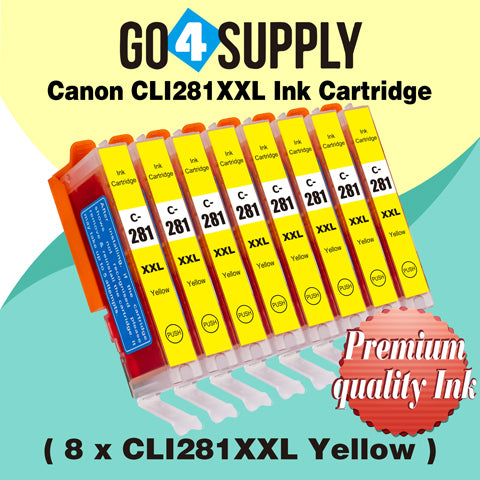 Compatible Yellow Canon CLI281 CLI281XXL CLI-281XXL Ink Cartridge CLI281XL CLI-281XL Used for PIXMA TS702/TR7520/TR8520/TR8620/TS6120/TS6220/TS6320/TS8120/TS8220/TS8320/TS9120/TS9520/TS9521C Printers