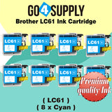 Compatible Cyan Brother 61xl LC61 LC61XL Ink Cartridge Used for DCP-145C/163C/165C/185C/195C/197C/365CN/375CW/385C/395CN/585CW/6690CN/6690CW; DCP-J125/J140W/J315W/J515W/J715W Printer
