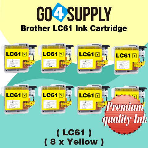Compatible Yellow Brother 61xl LC61 LC61XL Ink Cartridge Used for DCP-145C/163C/165C/185C/195C/197C/365CN/375CW/385C/395CN/585CW/6690CN/6690CW; DCP-J125/J140W/J315W/J515W/J715W Printer