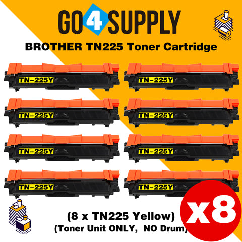 Compatible Yellow Brother TN225 TN-225 Toner Unit Used for Brother HL-3140CW/ HL-3142CW/ HL-3150CDW/ HL-3152CDW/ HL-3170CDW/ HL-3172CDW/ MFC-9130CW/ MFC-9140CDN/ MFC-9330CDW/ MFC-9340CDW; DCP-9020CDW Printer