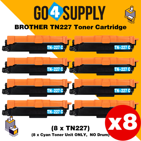 Compatible (Toner Only) Cyan Brother 227 TN227 TN-227 Toner Unit Used for Brother HL-L3210CW/L3230CDW/L3710CDW/L3270CDW/L3290CDW; DCP-L3510CDW/L3550CDW/L3551CDW; MFC-L3710CW/3730CDW/L3750CDW/L3770CDW/L3745CDW Printer