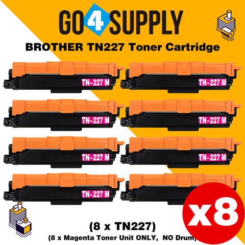 Compatible (Toner Only) Magenta Brother 227 TN227 TN-227 Toner Unit Used for Brother HL-L3210CW/L3230CDW/L3710CDW/L3270CDW/L3290CDW; DCP-L3510CDW/L3550CDW/L3551CDW; MFC-L3710CW/3730CDW/L3750CDW/L3770CDW/L3745CDW Printer