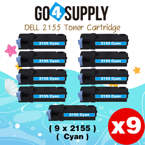 Compatible Dell 2155 Cyan Toner Cartridge Replacement for 2150cn 2150cdn 2155cn 2155cdn Printer
