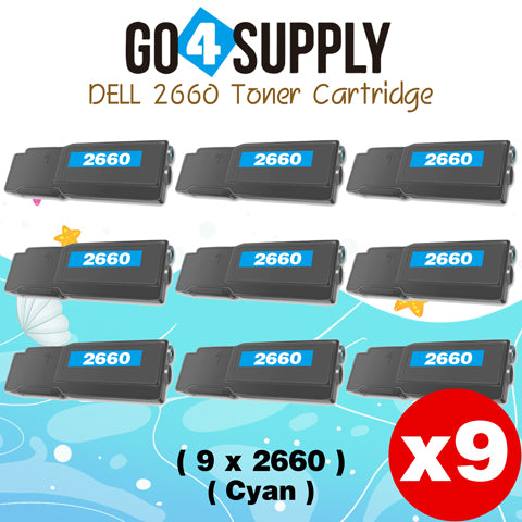 Compatible Dell 2660 Cyan 593-BBBT TW3NN Toner Cartridge Replacement for C2660dn C2665dnf Printer