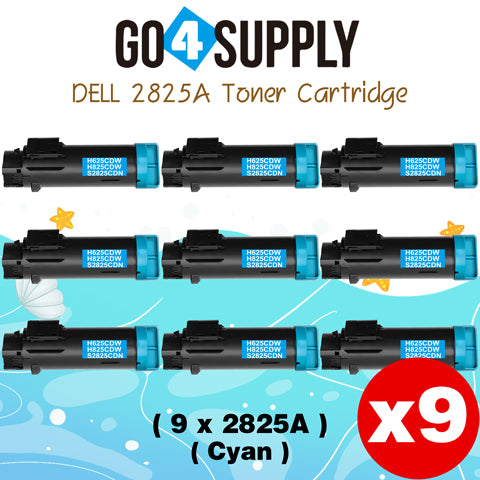 Compatible (2,500 Yield) Dell 2825 593-BBOX P3HJK Cyan Toner Cartridge Replacement for H825cdw H625cdw S2825cdn Printer