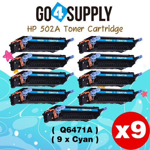 Compatible HP Cyan Q6471A 502A Q6470A Toner Cartridge to use for HP Color Laserjet CP3505 3505n 3505dn 3600 3600n 3600dtn 3800 Printers