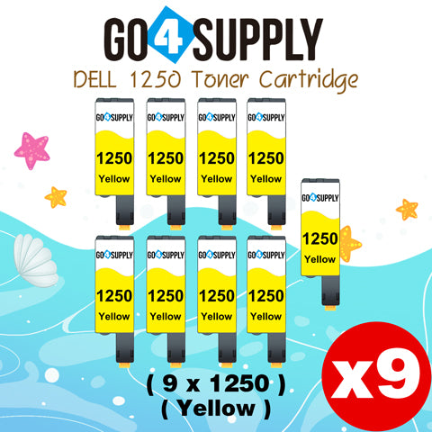 Compatible Yellow Dell 1250/WM2JC Toner Cartridge Replacement for Dell 331-0779 Used for 1250c 1350cnw 1355cn 1355cnw C1760nw C1765nf Printer