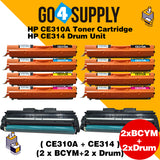 Compatible Set Included Drum Unit HP 310 CE310A CE311A CE312A CE313A Toner Cartridge Used for HP  Laserjet Pro CP1020/ 1021/ 1022/ 1023/ 1025; CP 1026/ 1027/ 1028nw; 100 M175a/b/c/nw/p/q/R; 200 color MFP M275nw/s/t/u Printer