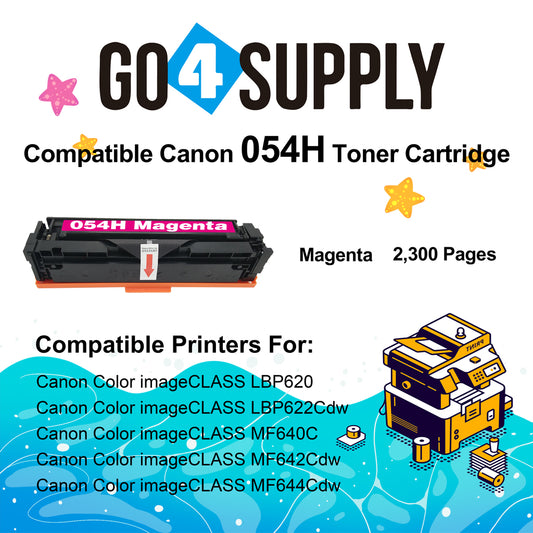 Compatible CANON Magenta CRG054H Toner Cartridge CRG-054H Used for i-SENSYS LBP621Cw/LBP623Cw/MF641Cw/MF643Cdw/MF645Cx; Color imageCLASS MF642Cdw/MF641Cw/MF644Cdw/LBP622Cdw