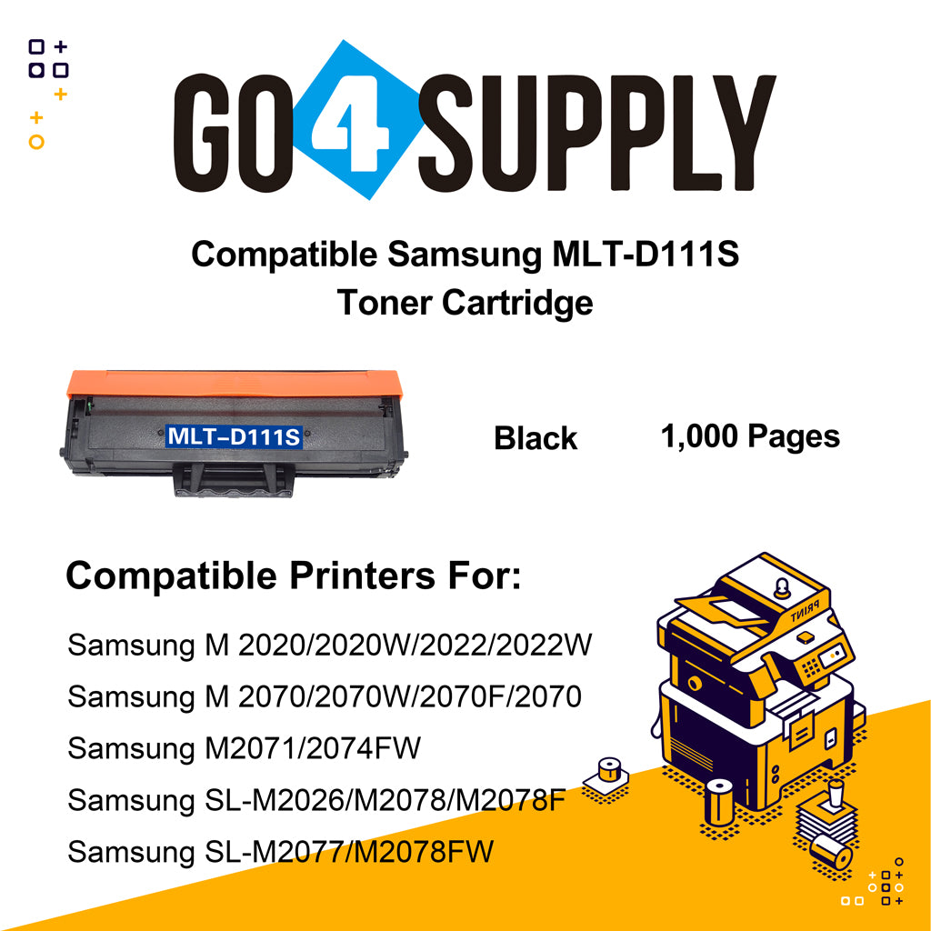 Compatible Samsung 111S D111S MLT-D111S Toner Cartridge Replacement for Samsung M2020/ 2020W; M2070/ 2070W/ 2070F/ 2070/ M2071/ 2074FW; SL-M2077; M2022/ 2022W; SL-M2026/ SL-M2078/ 2078F/ 2078FW