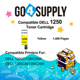 Compatible Yellow Dell 1250/WM2JC Toner Cartridge Replacement for Dell 331-0779 Used for 1250c 1350cnw 1355cn 1355cnw C1760nw C1765nf Printer