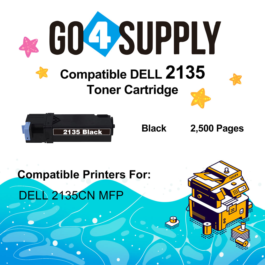 Compatible Dell 2135 330-1389 Black Toner Cartridge Replacement for 2135CN 2130CN Printer