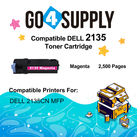 Compatible Dell 2135 330-1392 Magenta Toner Cartridge Replacement for 2135 2130 Printer