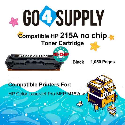 Compatible HP Black CF215A W2310A (NO CHIP) Toner Cartridge Used for HP Color LaserJet Pro MFP M183fw/182n/M182nw; Pro M155a/155nw