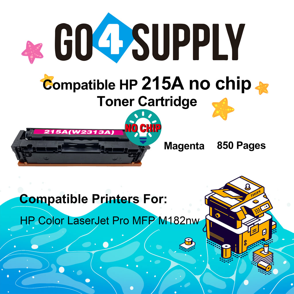 Compatible HP Magenta CF215A W2313A (NO CHIP) Toner Cartridge Used for HP Color LaserJet Pro MFP M183fw/182n/M182nw; Pro M155a/155nw